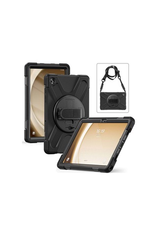 Galaxy Uyumlu Tab A9 Plus Omsy Defender Tablet Silikon - Siyah Arka Kapak