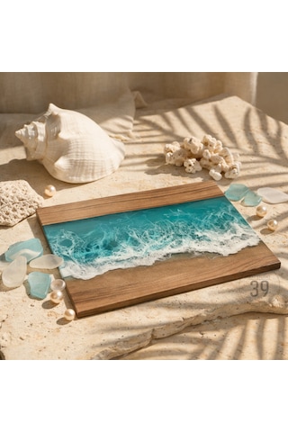 Bright Ocean Ceviz Sunum Tahtası 48x32 Cm Ceviz
