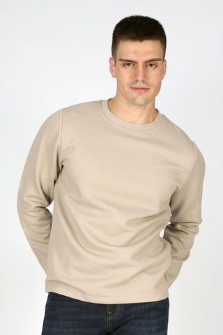 Lee Cooper Luken Erkek O Yaka Sweatshirt Bej-20099-bej Bej
