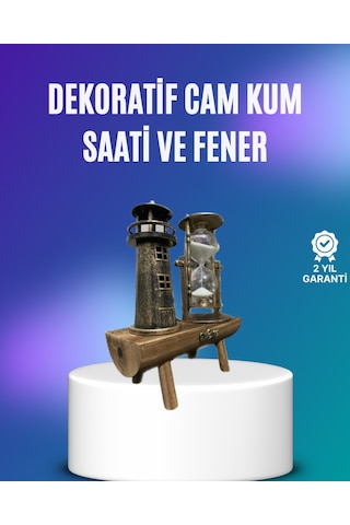 Deniz Feneri Şeklinde El Yapımı Kum Saati - Ev Ve Ofis İçin Zarif Süs Çok Renkli