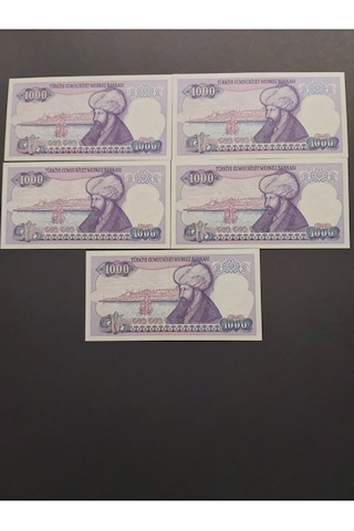 Mor Binlik 7. Emisyon Eski Tc Kağıt Para 1000 Lira