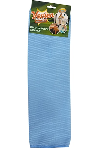 Microfiber 50x70 Cm Baklava Desen Cam Temizlik Bezi Mavi