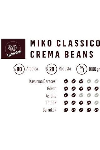 Miko Classico Crema Beans Çekirdek Kahve 1 KG