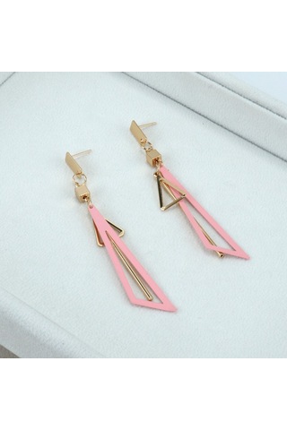 Wezone Yeşil Aksesuarlı Geometrik Triko Küpe - Gold Tonlu, Hafif, Gündelik & Özel Günler İçin, Kadınlar İçin Pendent Tasarım Gold