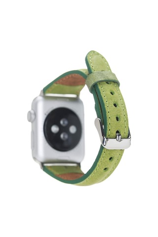 Bouletta Apple Uyumlu  Watch 38-40-41 MM Ince Deri Kordon Yeşil