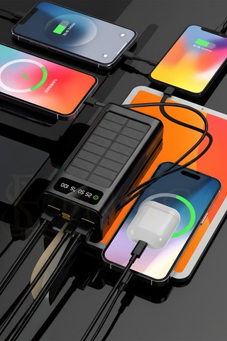 Ape Solar 30.000 Mah Güneş Enerjili Led Işıklı Powerbank Şarj Aleti 2x Usb Çıkışlı Mikro Type-c