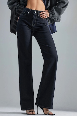 Hiccup Squalo Yüksek Bel Düz Paçalı Kot Pantolon Koyu Mavi Denim