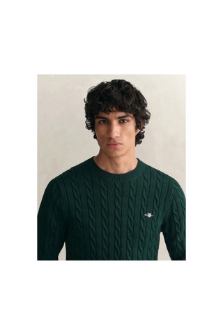 Gant Erkek Yeşil Regular Fit Bisiklet Yaka Kazak-24765 374-yeşil