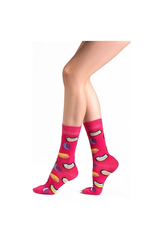 Ozzy Socks Kadın Çok Renkli Desenli Çorap 6'lı Beyaz