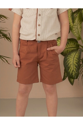 Denokids Ollie&Olla Kahverengi Erkek Çocuk Gabardin Şort Çok Renkli
