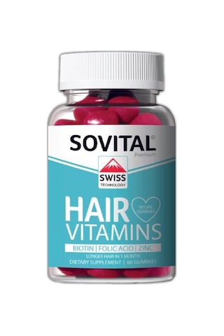 Sovital Hair Vitamins Saç Için Takviye Edici Vitamin 60 Gummy
