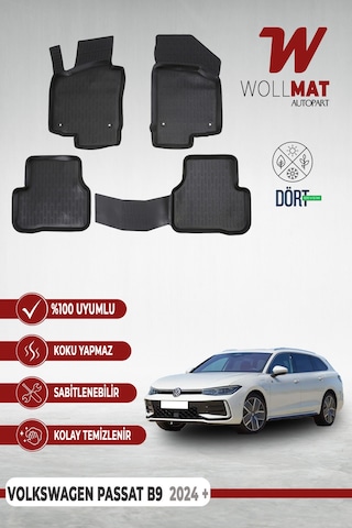 Volkswagen Passat B9 Paspas Variant 2024 Sonrası Uyumlu 3d Havuzlu Paspas Seti