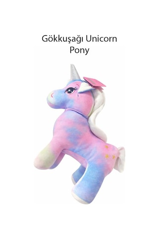 Sevimli Unikorn 30 Cm Peluş Oyuncak Pony Çok Renkli
