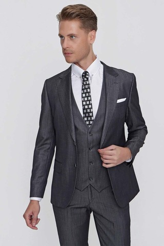 Efor Tk 858 Slim Fit Antrasit Klasik Takım Elbise Antrasit