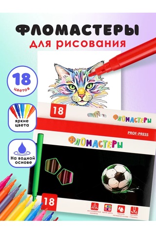 Prof-press 18 Renkli Resim Flomasterivalı 272531596