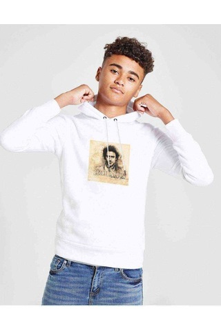 Tshirthane Sherlock Holmes 2 Baskılı Unisex Çocuk Kapüşonlu Beyaz Sweatshirt