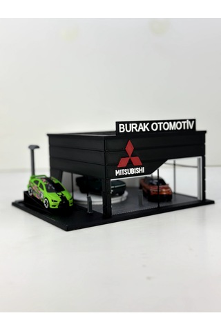 1/64 Ölçekli Mitsubishi Diorama Tasarımlı Araç Sergileme Garajı 3d Baskı