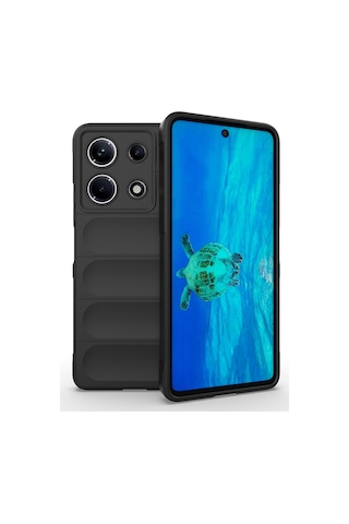 İnfinix Note 30 4g Kılıf Esnek Tpu Oyuklu Arka Yüzey Tasarımlı Zore Etnik Silikon Kapak Siyah