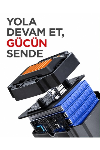 Mc6613-akü Takviye Cihazı Hava Pompası Reflektör Uyarı Işığı Camp Feneri Bisiklet Motorsiklet Araba Top Şişirmek İçin Başlık Tutma Saplı Şarj Edilebilir Powerbank Taşıma Çantalı