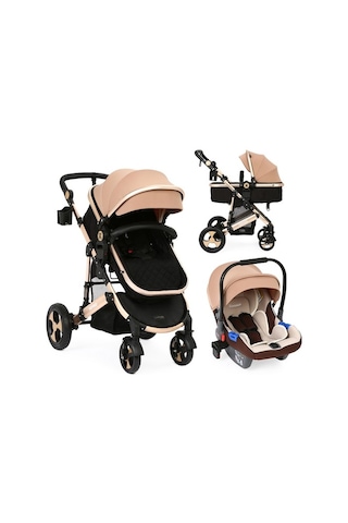 Yoyko Ultimate Travel Sistem Bebek Arabası 3 in 1 Coffee Rose