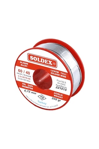 Soldex Sn60 PB40 0.75 MM 200 G Lehim Teli Soldex Sn60 PB40 0.75 MM 200 G Lehim Teli