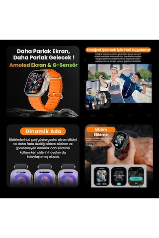 Harvox Hk 11 Ultra 3 Amoled Akıllı Saat Iphone Ve Android Tüm Telefonlara Uyumlu 49 Mm Gümüş