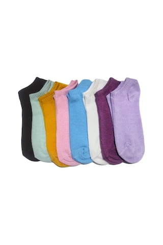 Vaccino 8 Çift Koton Karışık Renk Kadın Patik Çorap 357-51 Diğer