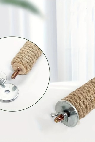 Doğa Halatlı Kuş Oyuncağı - Küçük Papağan Ve Muhabbet Kuşları İçin 15 Cm