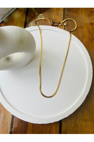 İtalyan Model Çelik Kolye Altın