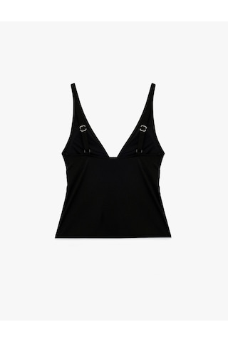 Koton V Yaka Askılı Tankini Bikini Üstü Siyah 6sak10007mm