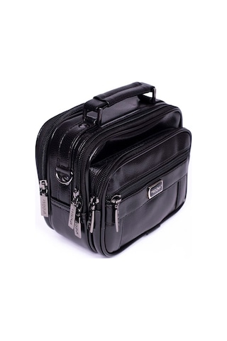 Çanta Sepetim Erkek Kasalı El Ve Omuz Askılı Çanta Siyah (493348771)