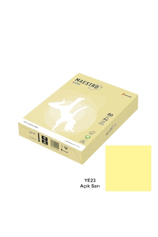 Maestro Color A4 Renkli Fotokopi Kağıdı 80 Gr. 1 Koli 5 Paket Açık Sarı