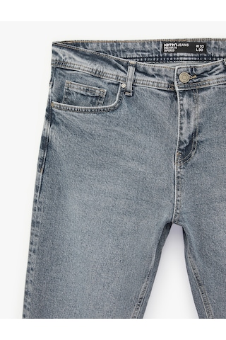 Koton Regular Fit Normal Bel Cepli Tapered Jean Pantolon - Joe Jean İndigo Stone 6sam40158nd İndigo - Taş