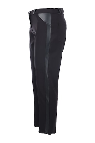 Tolga Saraçoğlu Kadın Polyester Kumaş Düz Paça Yan Şerit Detaylı Pantolon 25kts30286 Siyah