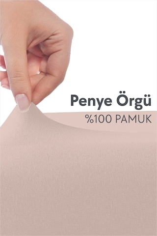 Calmera %100 Pamuk Penye Lastikli Çarşaf Tek Kişilik 90x190 - 100x200 - 120x200 Pudra