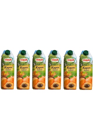 Tamek Kayısı Nektarı 1 Lt X 6 Adet