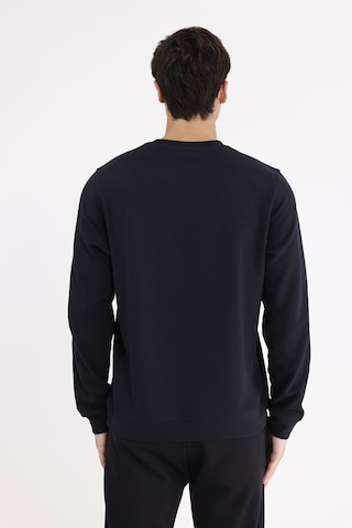 Rowinger Yatay Dokulu Ottoman Yüzey Tonal Logo Detaylı Bisiklet Yaka Standart Kalıp Sweatshirt Black