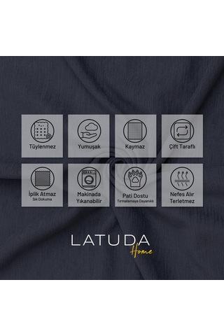 Kaymaz Koltuk Örtüsü Çift Taraflı Mikrofiber Şönil 175x350 Cm Xl- Antrasit Kedi Köpek Ve Çocuk Dostu Antrasit