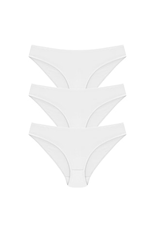 Bonbonetti Pamuklu Bikini Model 3'Lü Paket Beyaz Kadın Külot Beyaz