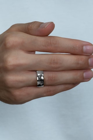 8 Mm Bombeli Gümüş Çift Alyans Söz Yüzükleri Tektaş Hediye Wr23