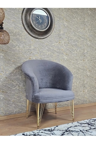 Tekli Teddy Gold Kaplama Telli Ayak Çay Seti Koltuk Tekli Berjer Çok Renkli