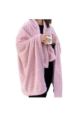 Wellsoft Battaniye-pudra Tv Battaniyesi- Peluş Polar Yumuşak Battaniye-110x160 Cm Pudra Pudra