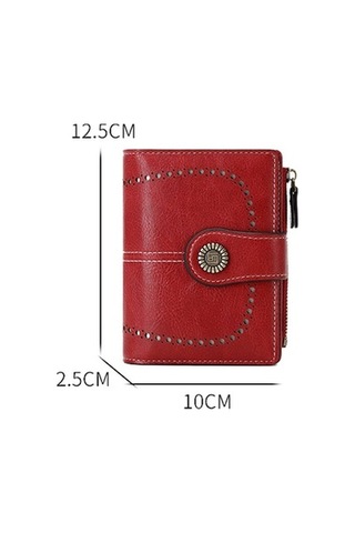 Linjinxu Rfıd Hırsızlık Önleyici Fırça Kadın Cüzdanı Çoklu Kart Pozisyonlu Tokalı Cüzdan Kısa Fermuarlı Çanta Siyah Siyah