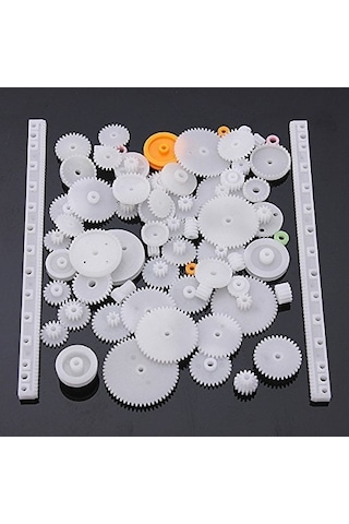 75 Parça Plastik Dişli Çark Seti Dc Motor - Dıy - Hobi Seti