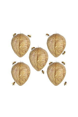 Geeksen 5 Adet Aslına Benzer Sarkaçlı Yalan Arı Yuva, Bahçe Ve Dış Mekan İçin Arı Kovucu, Doğal Engel Oluşturucu Koruma Aleti