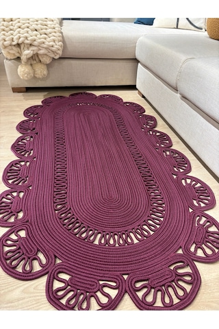 Matrix Jüt Kilim, Paspas, Mutfak Halısı, Banyo Paspası, Kilim, Halı, Oturma Odası Halısı Mürdüm