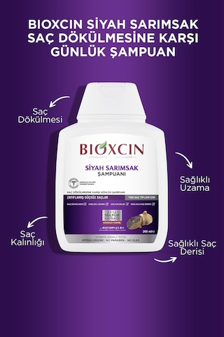 Bioxcin Siyah Sarımsak Şampuanı 300 Ml - 3 Al 2 Öde 3 Adet Tüm Saçlar