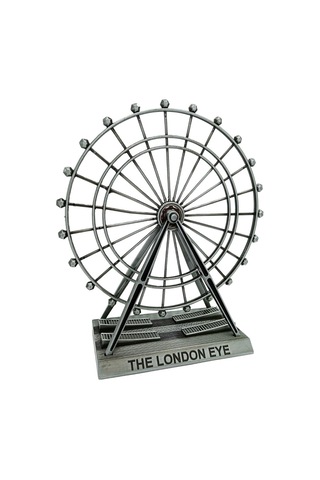 Vintage Metal İngiltere Dönme Dolap Xl 21cm Gümüş London Eye Biblo No.2