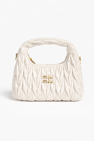 Miu Model Kapitoneli Mini Omuz Çantası A Kalite / Siyah Beyaz