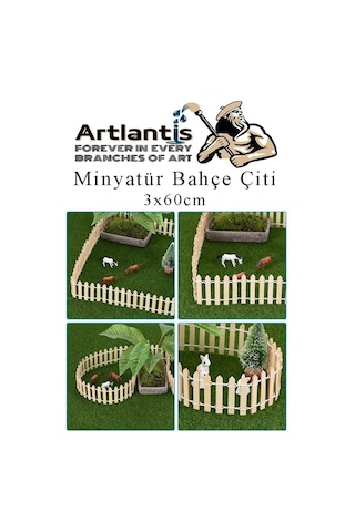 Mini Bahçe Çiti Mavi 3x60cm 2 Adet Dekoratif Minyatir Bahçe Çiti Okul Proje Teraryum Mini Ev Bahçe Çit